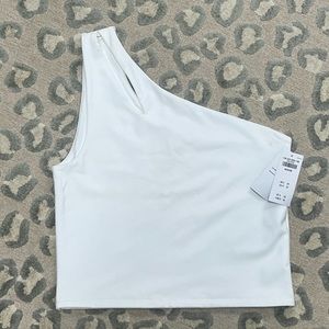 Abercrombie & Fitch White One Shoulder Tank Top NWT Medium